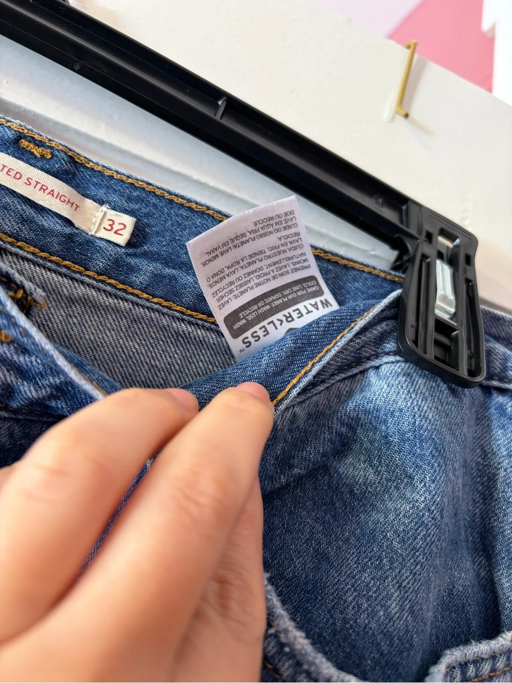 Levis W 32 High Waisted Straight Blue Jeans